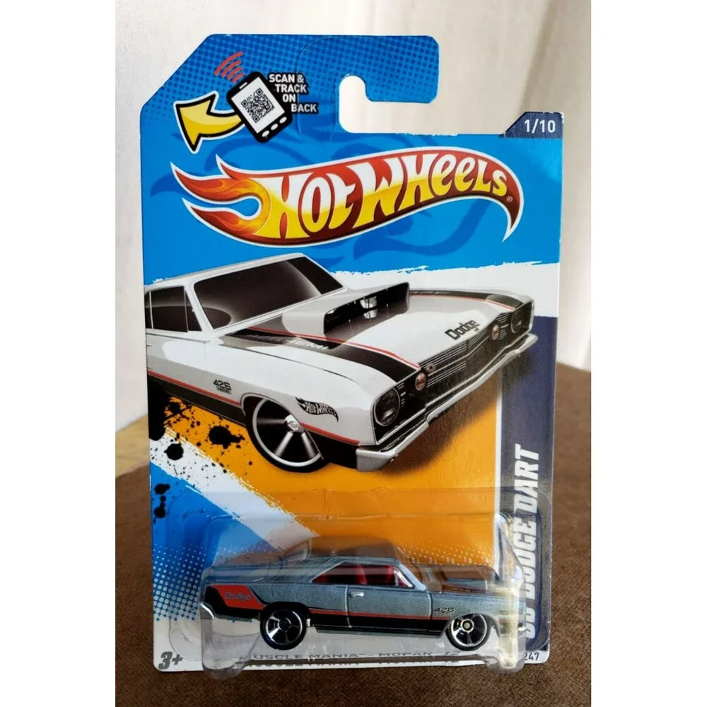 2012 Hot Wheels '68 DODGE DART Metalflake Gray Muscle Mania Mopar '12 01/10 1:64